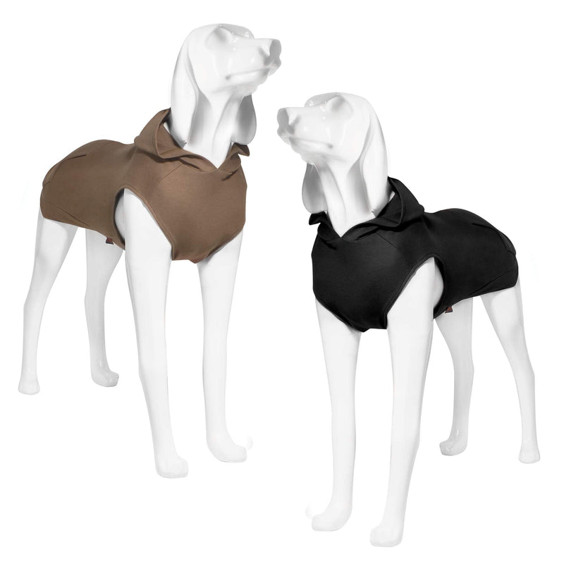 Kickred 2 Pieces Dog Hoodie Sweaters, Spring Dog Vest Sweatshirt with Hat & Pocket & Leash Hole, Basic Pet Clothes Hoodies for Small Medium Large Dogs L Black & Brown/Sleeveless - BeesActive Australia