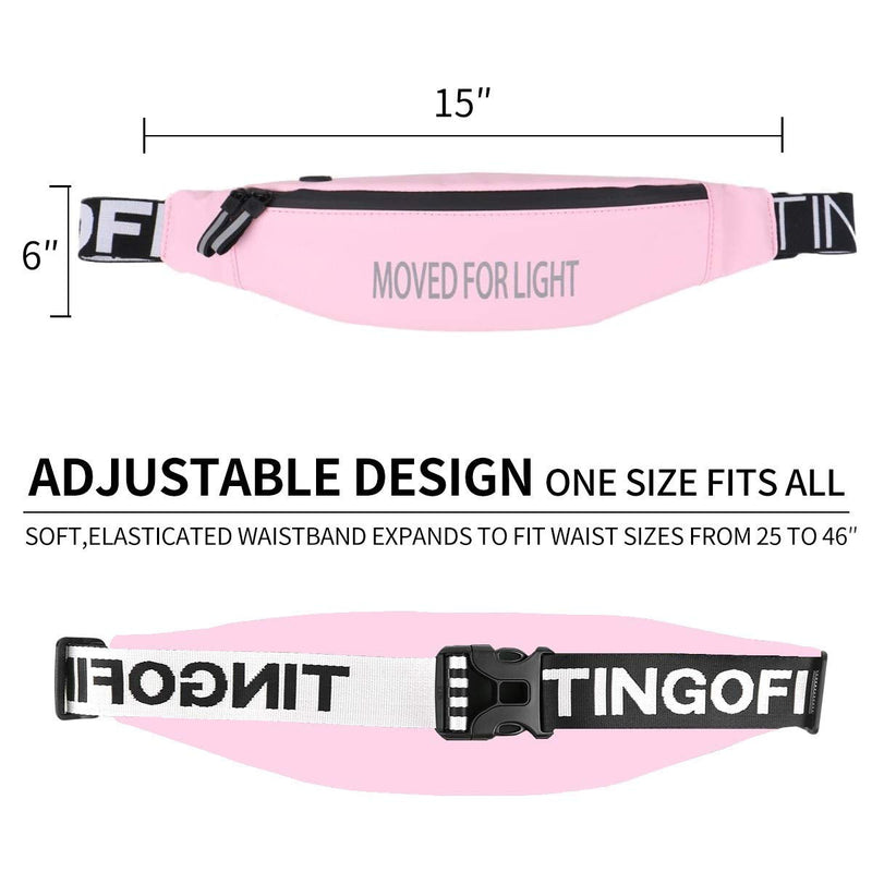 VOASTEK 3 in 1 Waterproof Running Belt Fanny Pack for Men Women，Adjustable Light Waist Bag Pack Perfect for Running Cycling Hiking Workouts Travel WP-Pink - BeesActive Australia