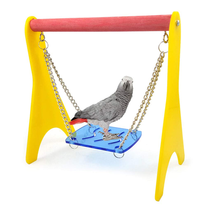 Lanema Bird Swing Baby Chick Toy Acrylic Swing Toy with Hanging Chain Perch Cage for Parrot - BeesActive Australia