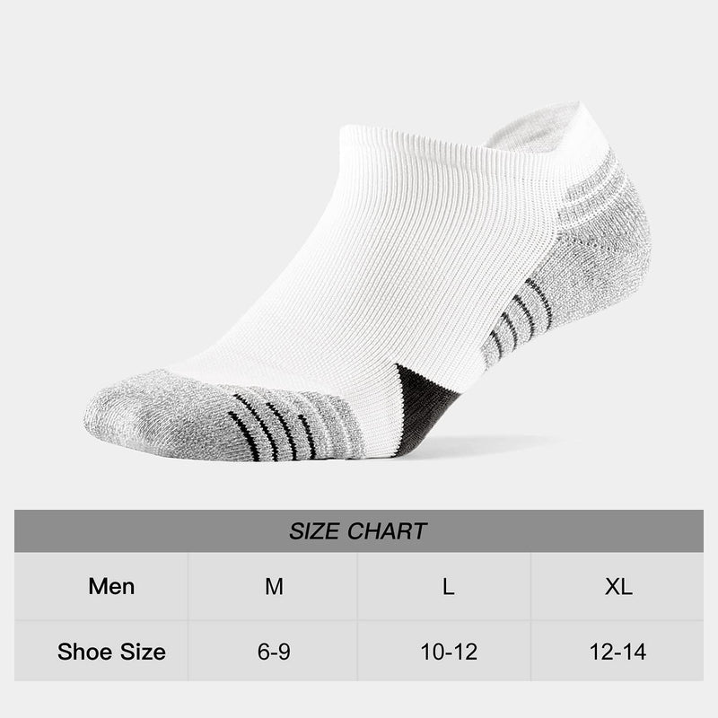 WANDER Men's Athletic Running Socks 7 Pairs Thick Cushion Ankle Socks for Men Sport Low Cut Socks 6-9/10-12/12-14 7 Pairs White Grey X-Large - BeesActive Australia