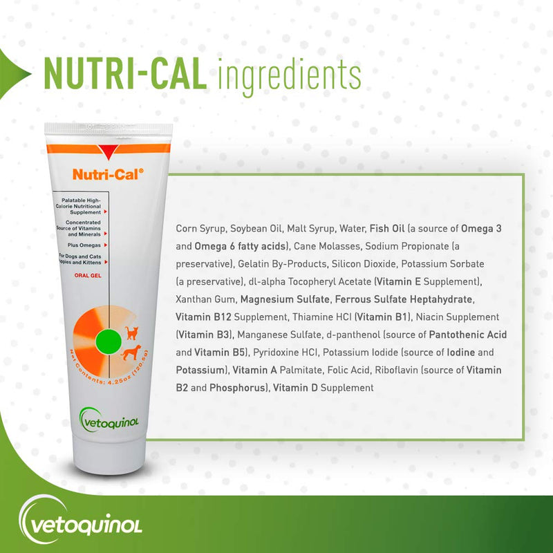 Vetoquinol Nutri-Cal 4.25 Oz - High Calorie Supplement for Cats and Dogs - BeesActive Australia