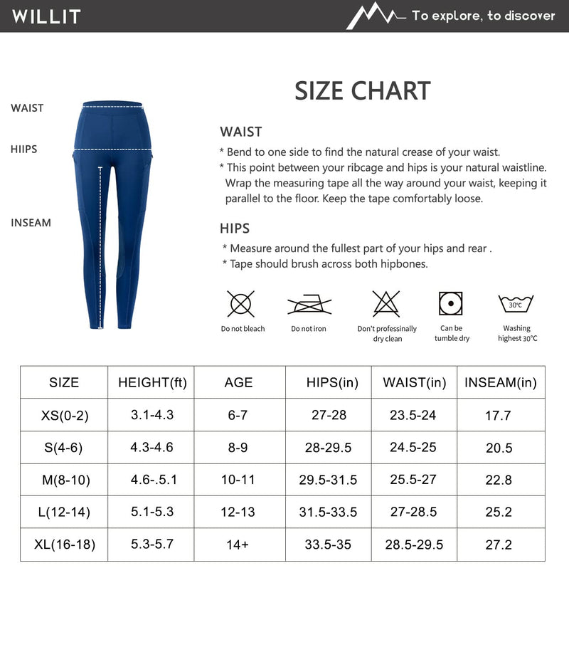 Willit Girls Horse Riding Pants Tights Kids Equestrian Breeches Knee-Patch Youth Schooling Tights Zipper Pockets Pink Medium - BeesActive Australia