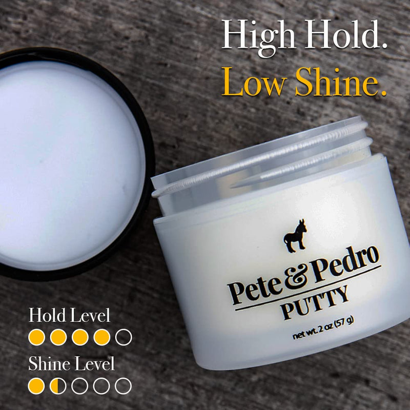 Pete & Pedro PUTTY - Hair Putty for Men | Strong Hold and Matte Finish, Low Shine Hair Clay | As Seen on Shark Tank, 2 oz. b) Hair Putty 2 oz. - BeesActive Australia