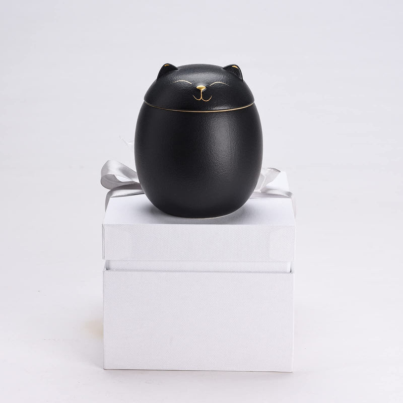 LMEILI Pet Urns for Cats Box Ashes Keepsake Memorial Cremation Small Dog Animal Ceramics Ashes Funeral Urn Personalized Small Black - BeesActive Australia