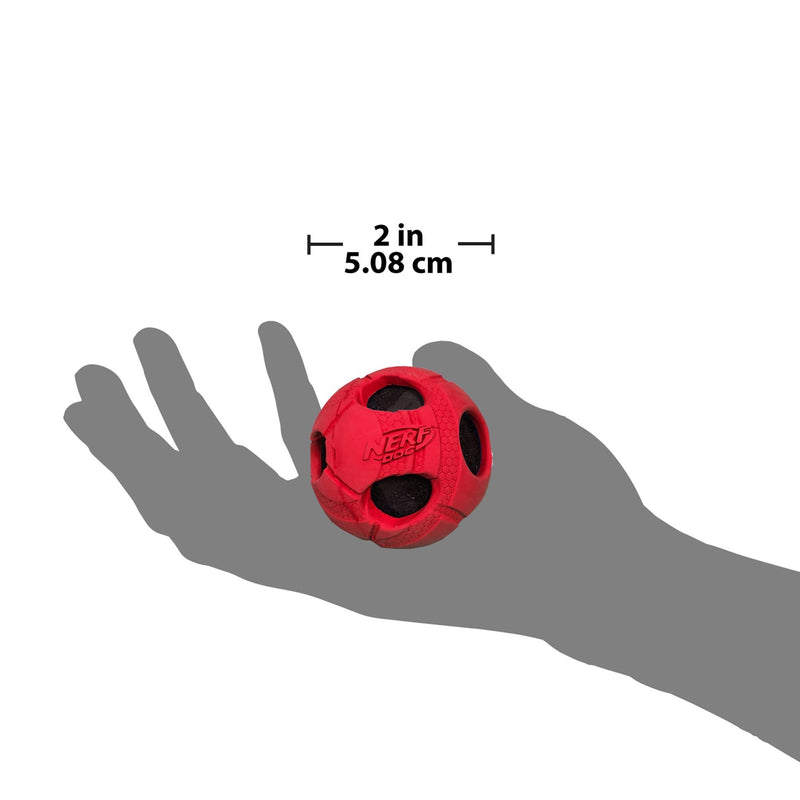 Nerf Dog Bash Rubber Wrapped Tennis Ball Dog Toy, Lightweight, Durable and Water Resistant, 2 Inches, for Small/Medium Breeds, Single Unit, Red - BeesActive Australia