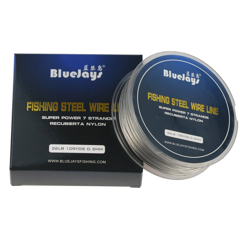 LOTITONG 100 Metres 0.5mm 26lb Fishing Steel Wire Lines max Power 7 Strands Super Soft Wire Lines Cover with Plastic Waterproof Lead line - BeesActive Australia