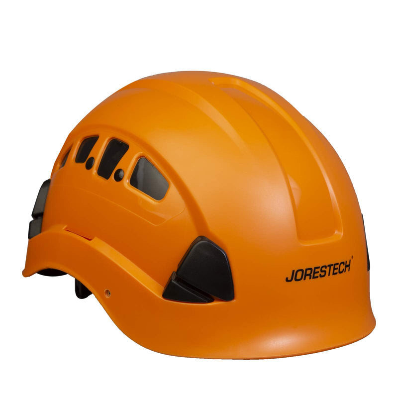 JORESTECH - ABS Work-at-Height and Rescue Hard Hat Slotted Ventilated Helmet w/ Adjustable Ratchet 6-Point Suspension ANSI Z89.1-14 Orange - BeesActive Australia