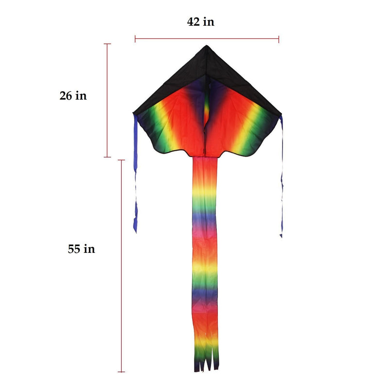 [AUSTRALIA] - Rainbow Delta and Diamond Kite (2sets) Kite for Kids Kite for Adults Easy Flying with Tail Flyer line and Handle Perfect for Outdoor Fun Beach Toys and Park Sports Comes with Carrying Bag 
