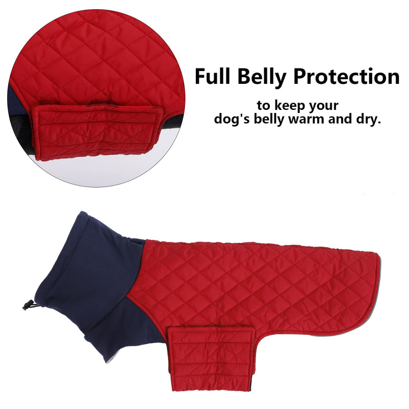 Geyecete Dachshund Coat,Dachshund Winter Coat,Warm Dachshund Coat Waterproof Windproof, High Neckine String Holes Miniature Dachshund Jacket for Small Dog Large Red - BeesActive Australia