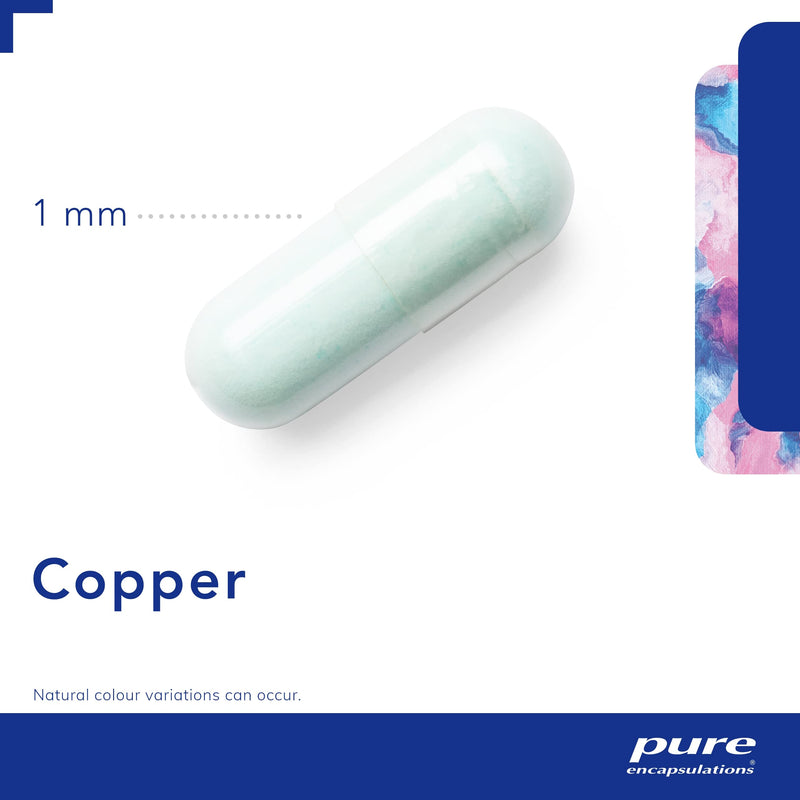 Pure Encapsulations - Copper (Citrate) - Highly Bioavailable Copper Supplement - 60 Vegetarian Capsules - BeesActive Australia