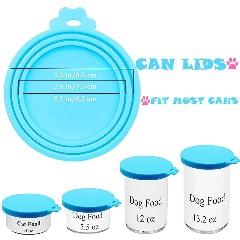 DORUI Pet Food Can Covers, Universal BPA Free Silicone Dog Cat Can Lids, Fit Most Standard Size Dog and Cat Cans 6 pack 6 Mixed colors - BeesActive Australia