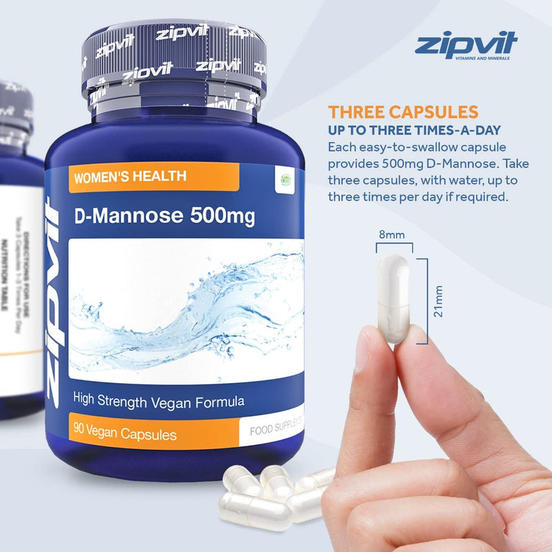 D-Mannose 1500mg Per Serving, 90 Vegan D Mannose Capsules. Natural Cystitis Supplement for Women and Men. UK Manufactured. - BeesActive Australia