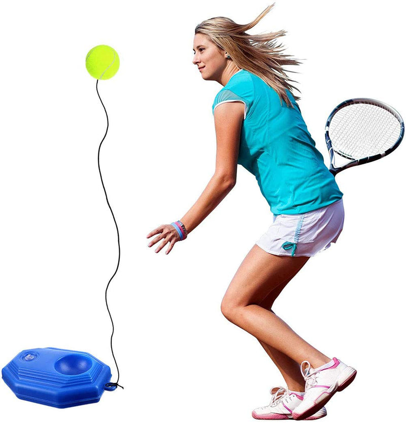 Tennis Trainer Rebounder Ball Trainer Baseboard with Long Rope Perfect Solo Tennis Trainers Self-Study Power Base Rebounder Equipment Practice Training Aid Serve Hopper Sport Exercise (just One Ball) - BeesActive Australia