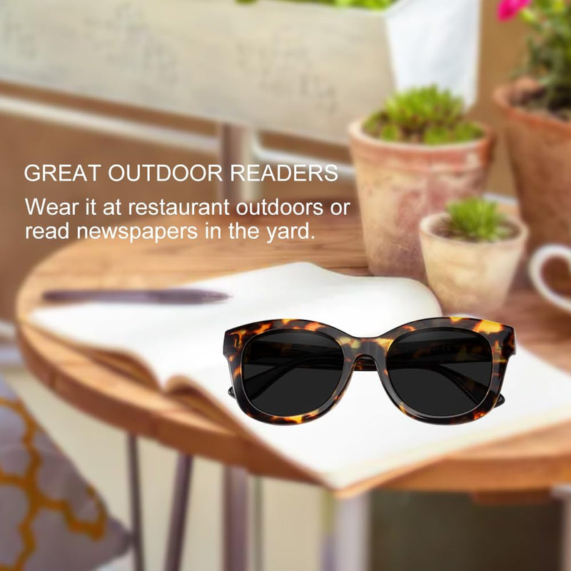 JiSoo Reading Glasses Women/Men Designer Oversized Readers, Thick Large Round Ladies Reading Glasses S-tortoise(reading Glasses Shades) 2.75 x - BeesActive Australia