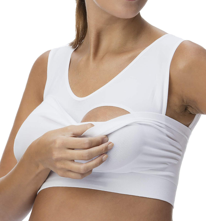 RelaxMaternity 5700 Cotton Support Nursing Bra, 100% Made in Italy XX-Large White - BeesActive Australia