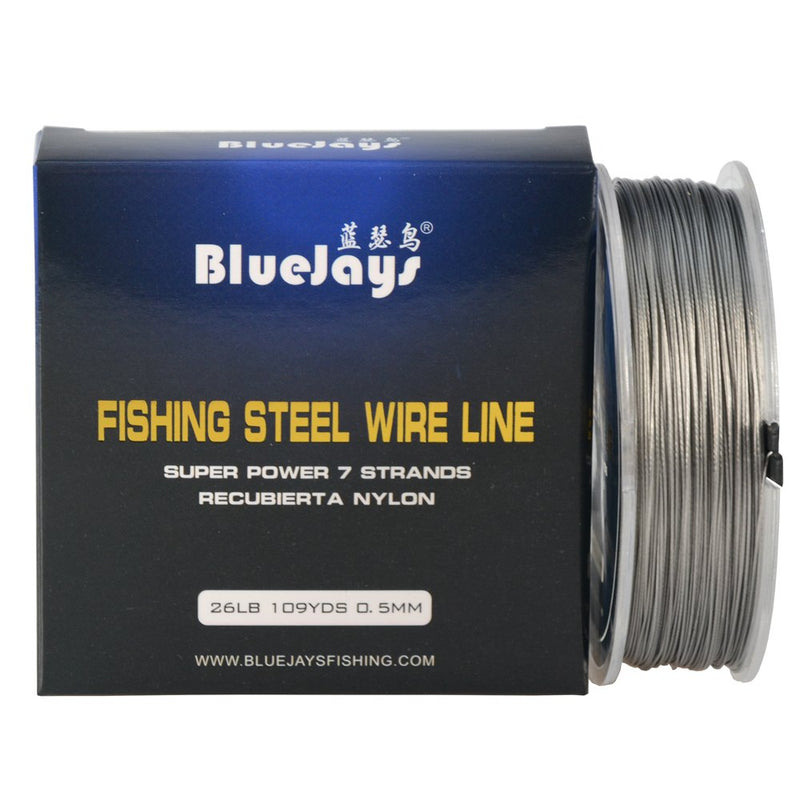 LOTITONG 100 Metres 0.5mm 26lb Fishing Steel Wire Lines max Power 7 Strands Super Soft Wire Lines Cover with Plastic Waterproof Lead line - BeesActive Australia