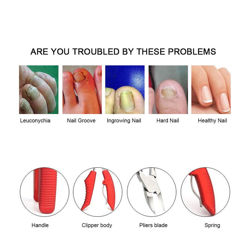 Manicure Pedicure Tools, Ingrown Toenail Clipper, Fingernail Toenail Cuticle Scissors Thick Toe Nail Clippers Pliers Pedicure Tool Foot Dead Skin Removal(#2) #2 - BeesActive Australia
