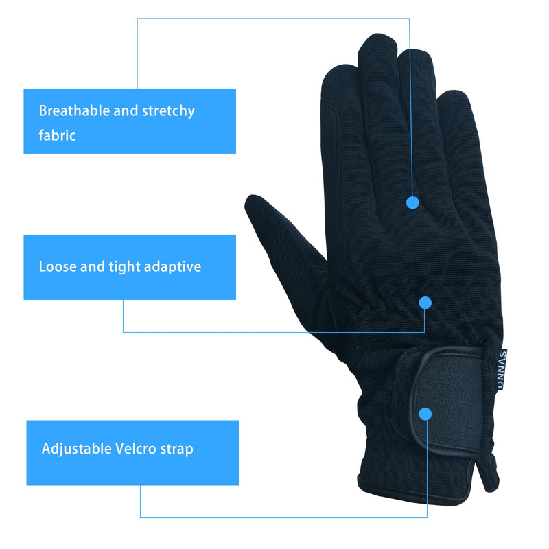 ONNAS Whole-Palm Touchscreen Equestrian Riding Gloves, Breathable PU Leather Horse Riding Gloves for Women, Horseback Riding Gloves for Men Women Girls Young, Black Large Black-1 - BeesActive Australia