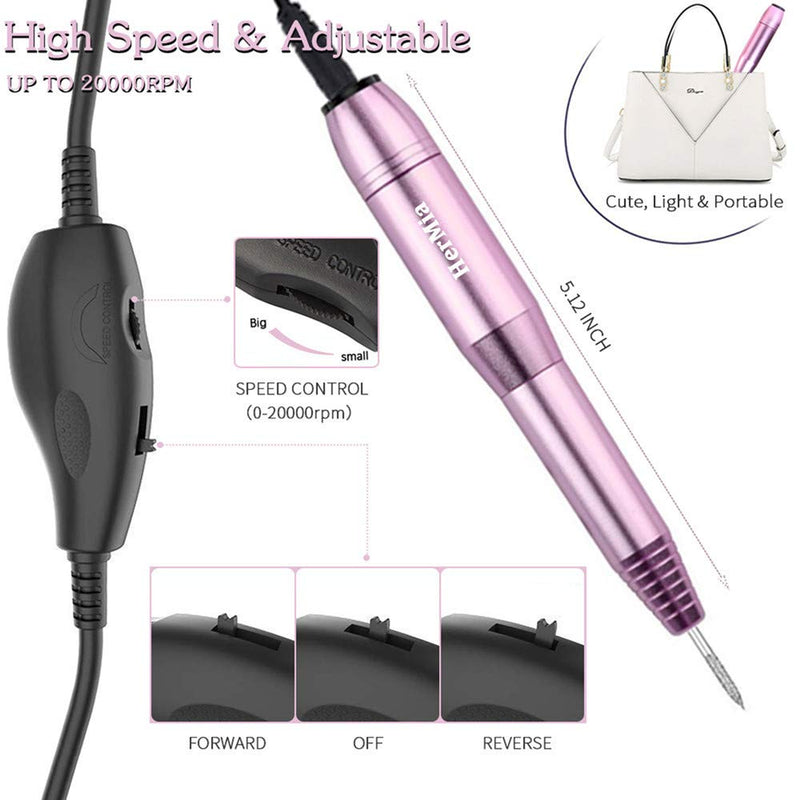 Portable Electric Nail Drill Kit, Plug Manicure Pen Sander Polisher, Professional Compact Electrical Nail Files Electric Kit, Efile Nail Drills For Acrylic Nails, Manicure Pedicure Shape Nail Supply - BeesActive Australia