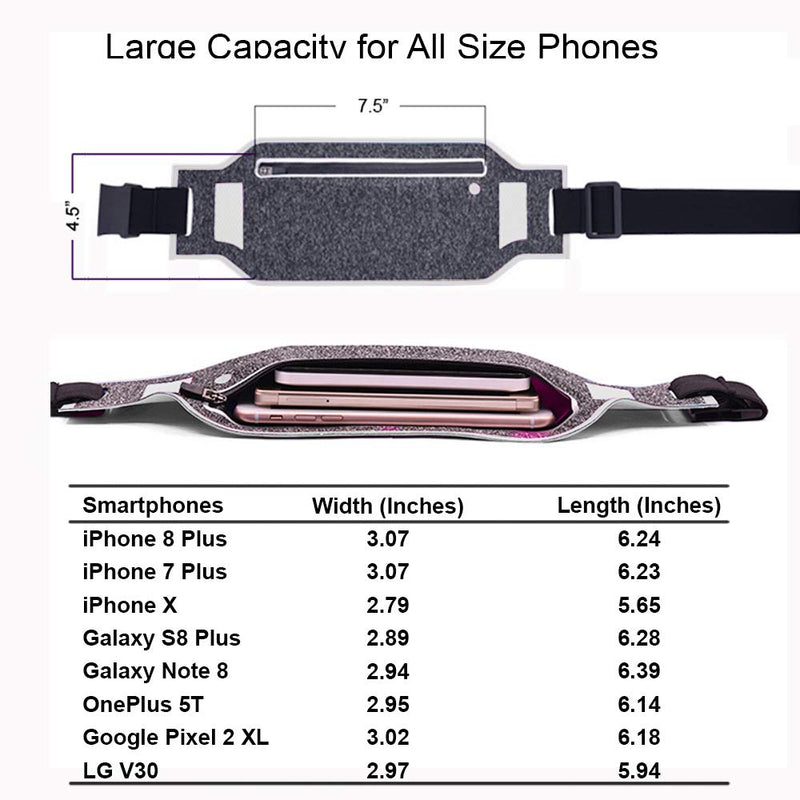 ANJ Outdoors Super Slim Water Resistant Money Belt, Running Belt for Women and Men, Expandable Phone Belt to Hold Cell Phones, Cards, and Money. Ideal Waist Bag Waist Pack for Travel, Sports and Yoga Silver - BeesActive Australia