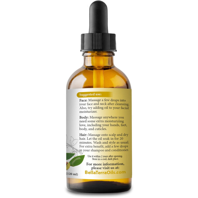 NEW Jojoba Oil. 4oz. Cold-pressed. Unrefined. Organic. 100% Pure. Anti-inflammatory. Hexane-free. Rejuvenates Skin. Softens Hair. Natural Moisturizer. For Hair, Skin, Nails, Beard, Stretch Marks. - BeesActive Australia