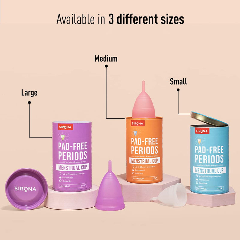 Sirona Reusable Menstrual Cup | Reusable Period Cup | Tampon and Pad Alternative | Heavy Flow (Medium) 1 count (Pack of 1) - BeesActive Australia