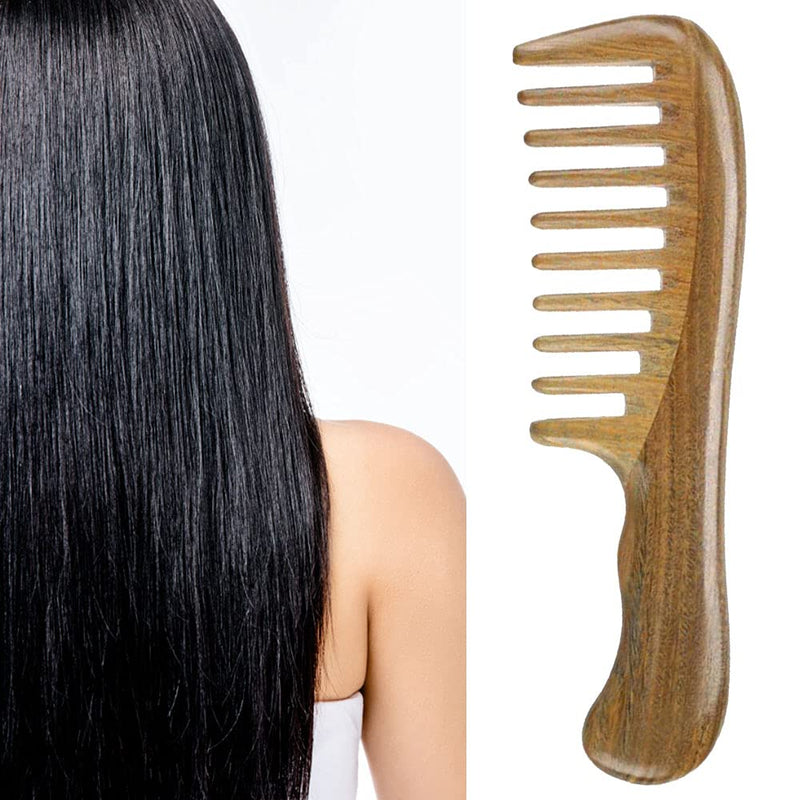 Aroma Sandalwood Comb Anti-Static Comb Wide Tooth Hair Comb for Curly Wet Hair Women and Men - BeesActive Australia