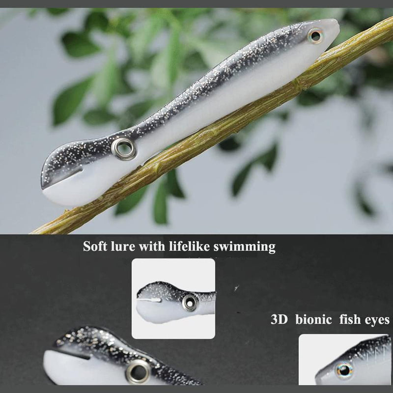 5 Pcs Fishing Soft Plastic Mock Lures and baits Set, as Soft Bionic Fishing Lure for Crappie Trout Bass Salmon in Various Saltwater and Freshwater - BeesActive Australia