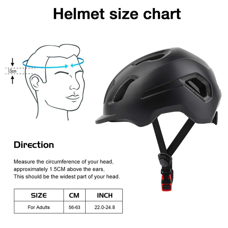 Nocihcass Bike Helmet for Adults, Commuter Helmet Bicycle Helmet for Men and Women - Lightweight Adjustable Size (22-24.8 Inches) White Black - BeesActive Australia