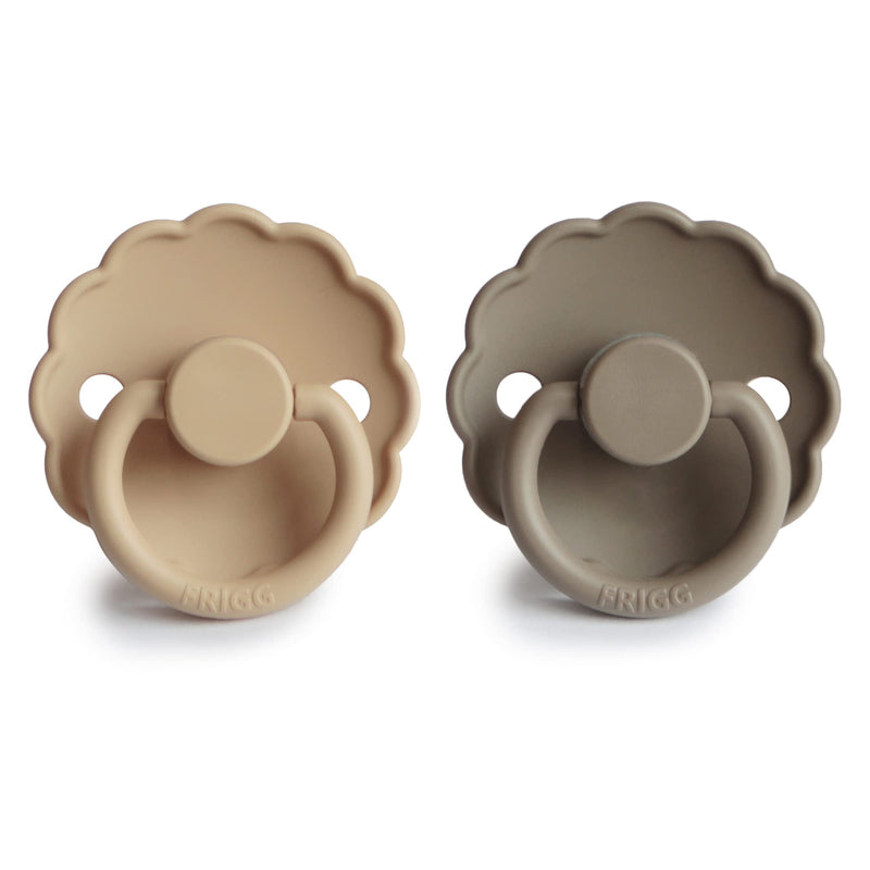 FRIGG Daisy SilkySoft Silicone Baby Pacifier | Made in Denmark | BPA-Free (Croissant/Portobello, 6-18 Months) Croissant/Portobello - BeesActive Australia