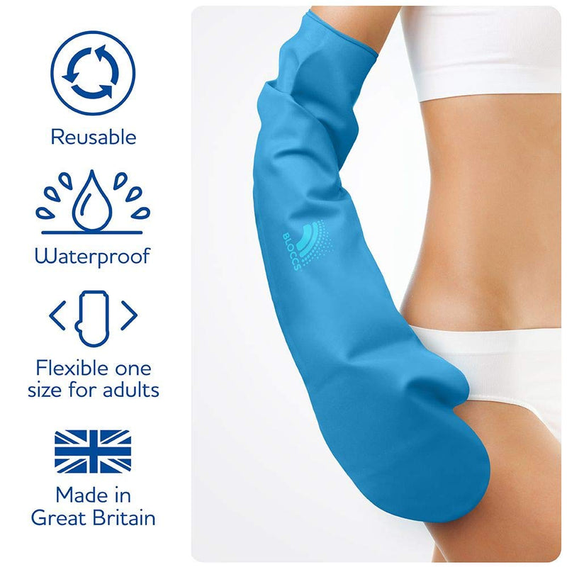 Bloccs Waterproof Cover for Plaster Cast Arm, Swim, Shower & Bathe. Watertight Protector, Adult Full Arm - BeesActive Australia
