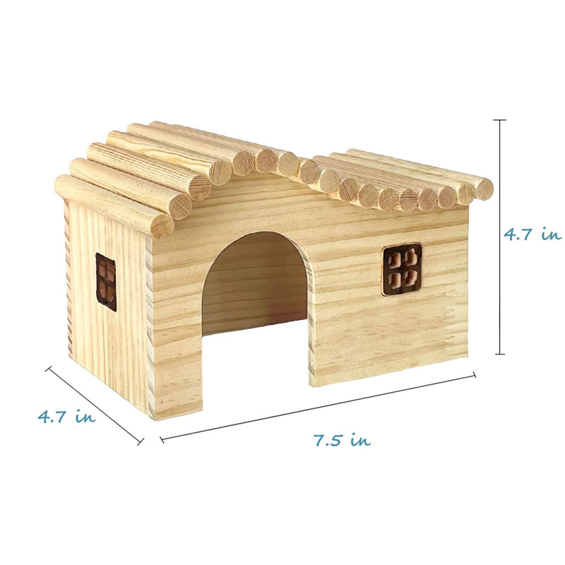 Hamster Wooden House with Windows Rat Wood Hideout Small Animal Climbing Play Hut for Hamster Sugar Gliders Gerbil Dwarf Hamster - BeesActive Australia