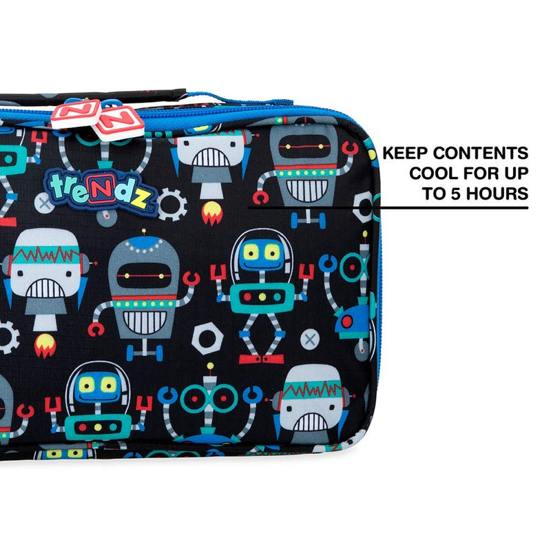 Nuby Lunch Bag, Single Decker Insulated School Lunch Bag, Trendz by Nuby, Robots Black, Robots - BeesActive Australia