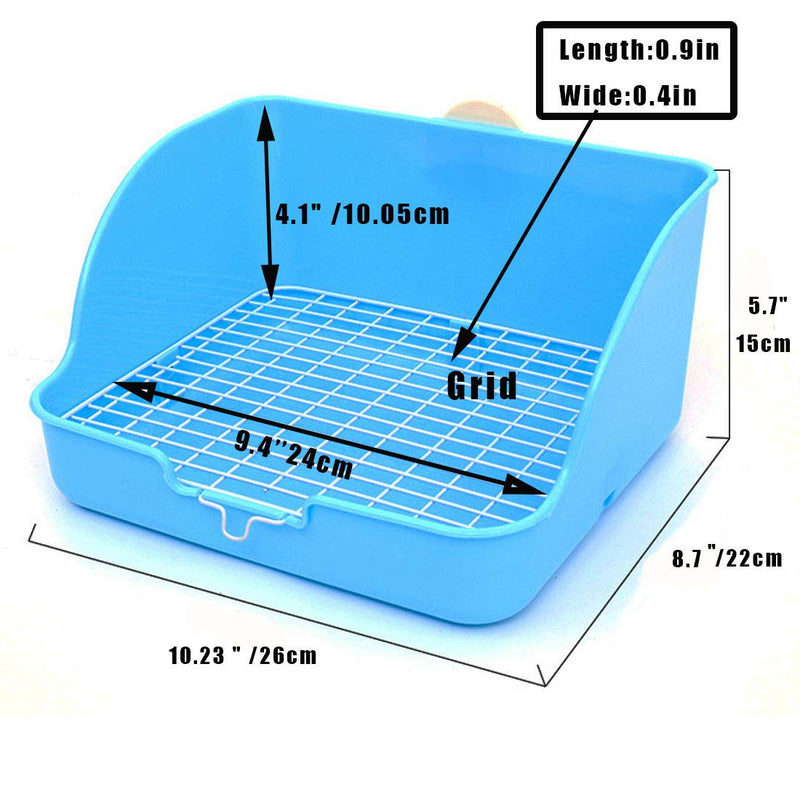 Hamiledyi Small Animal Rabbit Litter Toilet,Plastic Square Cage Box Rat Potty Trainer Corner Grate Litter Bedding Box Pet Pan for Guinea Pigs, Chinchilla, Ferret,Galesaur,Bunny - BeesActive Australia
