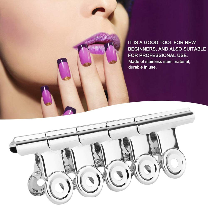 5Pieces C Curve Nail Pinching Clips, Stainless Curve C Nail Extension Clips Multi-functional Nail Art Accessories for Nail Fiberglass Extension and Fixation 06 - BeesActive Australia
