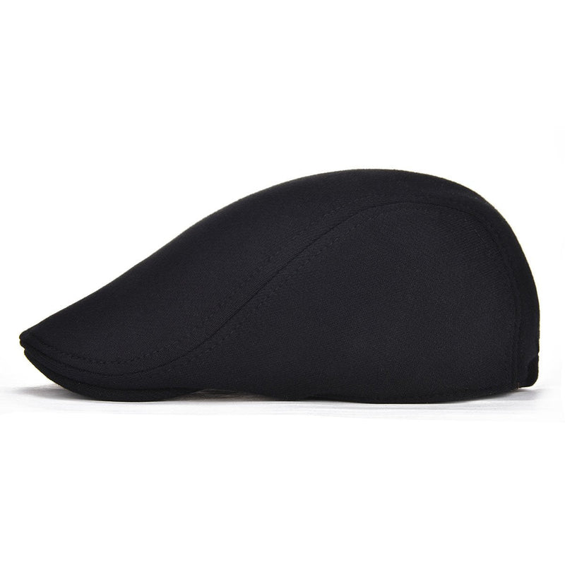 VOBOOM Men's Cotton Flat Ivy Gatsby Newsboy Driving Hat Cap Black - BeesActive Australia