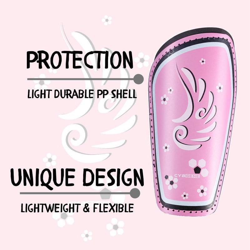 CybGene Soccer Shin Guards for Kids Adults Soccer Gear for Boys Girls Youths Protective Equipment Adjustable Straps with Breathing Holes Pink Large - BeesActive Australia