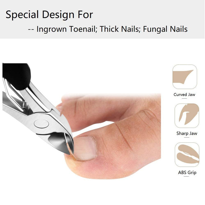 Toenail Clippers for Thick Toenails or Ingrown Toe Nails,Ingrown Toenails Tool with Nail Lift 2018 Newest - BeesActive Australia