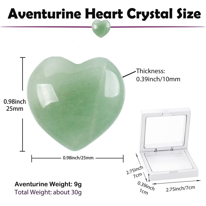 Green Aventurine Heart Worry Stones Pocket Palm Stones for Meditation Reiki Chakra Balancing Collection Energy Anxiety Stress Relief Pocket Thumb Mini Crystals Wicca Collectors Green - BeesActive Australia