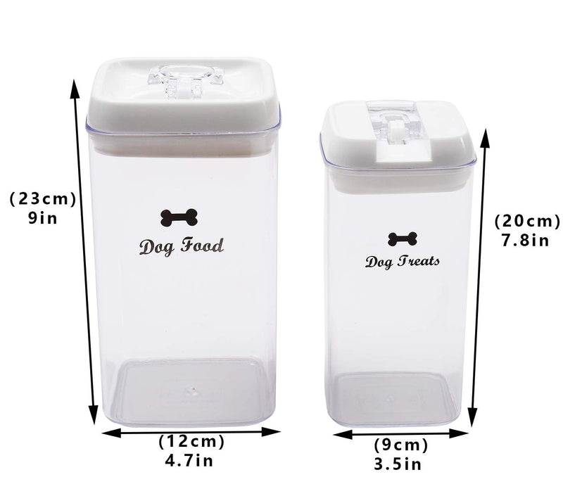 Dog Food and Treats Storage Container - Clear Plastic - Storage Canister Tins 2 Pack - BeesActive Australia