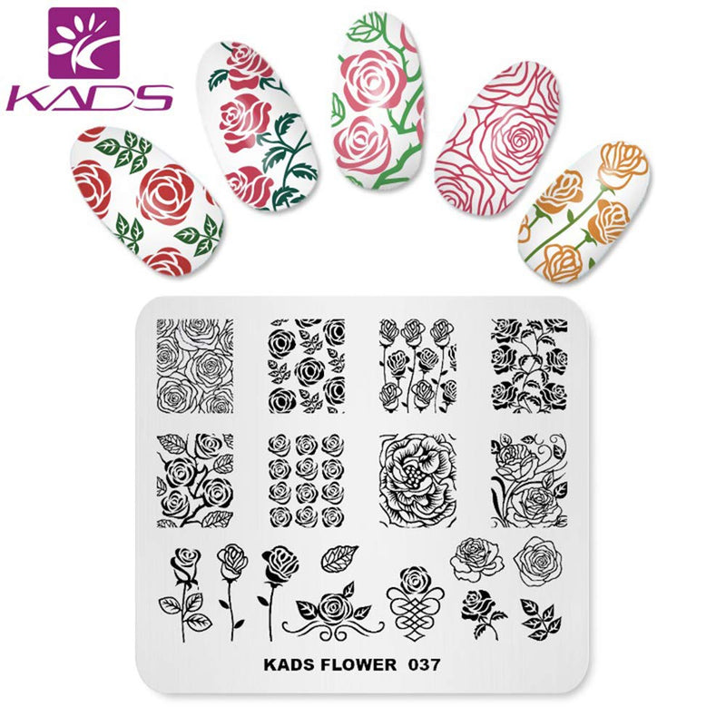 KADS Nail Art Stamp Plate Flower Series Nail stamping plate Template Image Plate Nail Art DIY Decoration Tool - BeesActive Australia