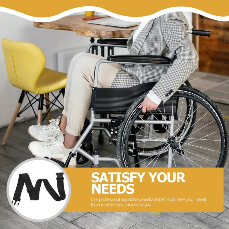 Wheelchair Lap Strap Wheelchair Belt Strap Wheelchair Adjustable Buckle Strap Cushioning Seat Belt for Take Care of Patient(Black) - BeesActive Australia