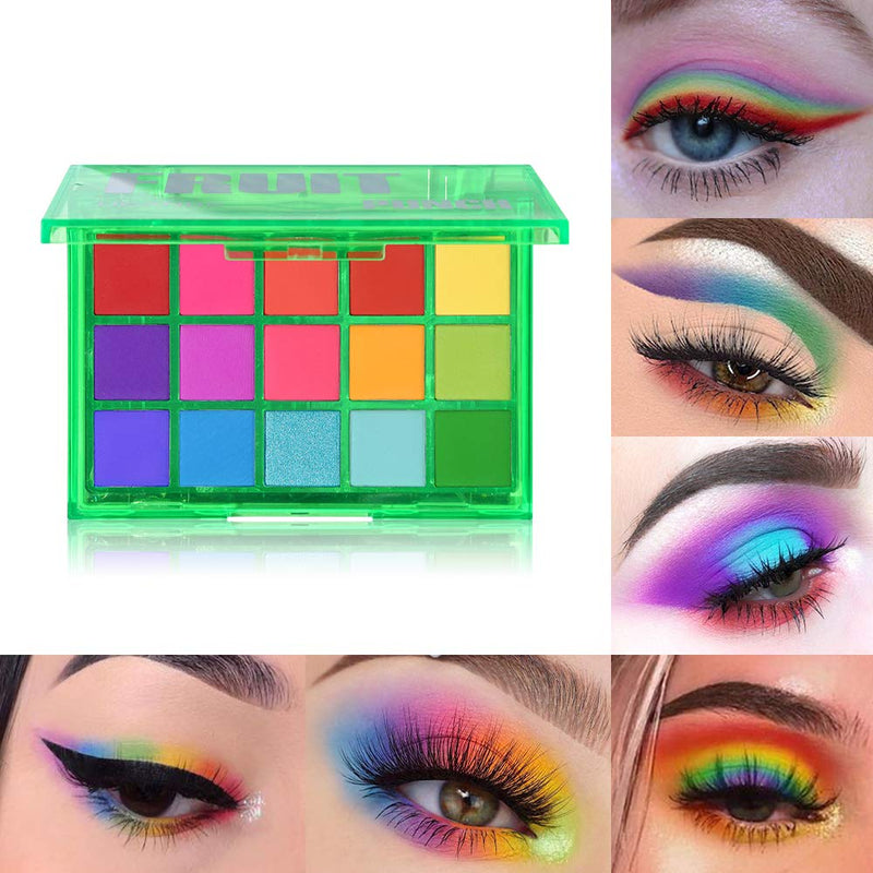 UCANBE Colorful 15 Shades Eyeshadow Makeup Palette,Shimmer Matte Metallic High Pigmented Neutral Bold Waterproof Eyes Shadow, Creamy Blendable Make Up Pallet Set (Fruit Punch) Fruit Punch - BeesActive Australia