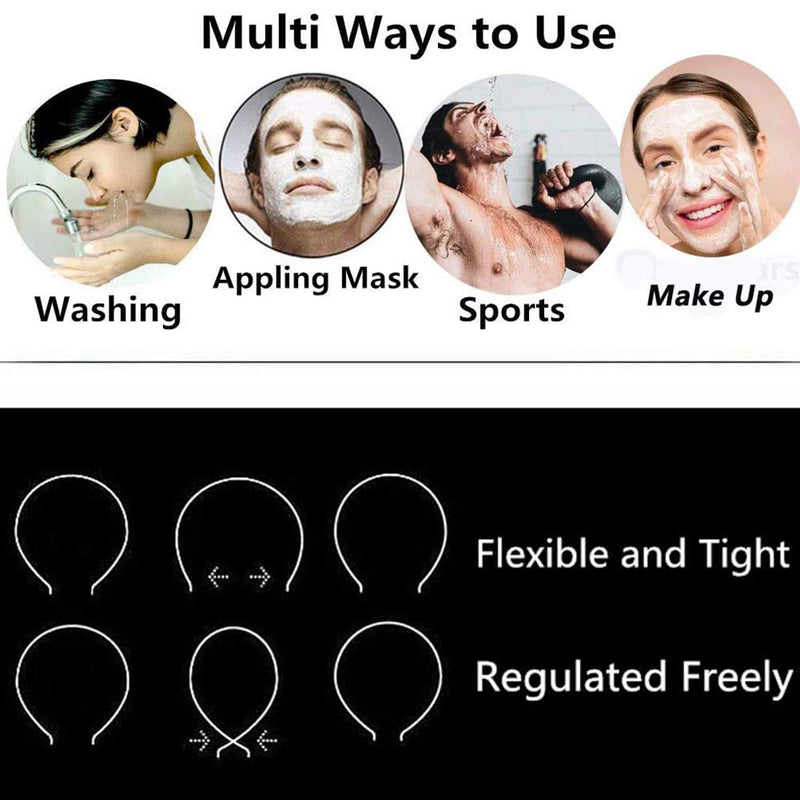 (6 Pcs) Metal Headband Spring Wave Hoop Unisex Hair Styling Accessories Multi-style for Women & Men 6 PCS - BeesActive Australia