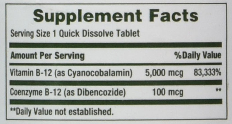 Nature’s Bounty Vitamin B-12 Supplement, Supports Metabolism and Nervous System Health, 5000mcg, 40 Tablets 40 Count (Pack of 1) - BeesActive Australia