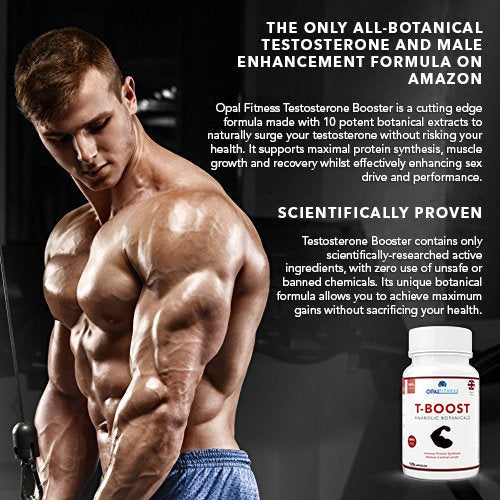 Testosterone And Libido Booster For Men By Opal Fitness - Anabolic Male Enhancing Vegan Capsules With Maca Root, Ginkgo Biloba, Korean Ginseng - Reduce Stress & Cortisol - Produced In The UK - 120 Capsules - BeesActive Australia