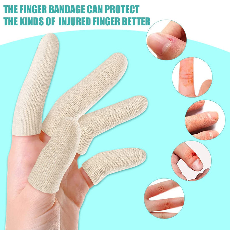 Finger Bandage First Aid Finger Cot Finger Protectors Tubular Bandage Dressings Finger Cots for Finger Sprains Swelling 20pcs - BeesActive Australia