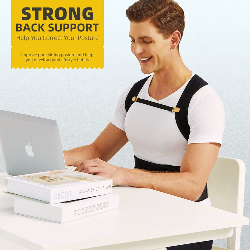 Upgraded Back Brace Posture Corrector for Women and Men - Relief for Neck, Back,and Shoulder Pain - Full Adjustable and Breathable Posture Back Brace - Improve Back Posture and Provide Lumbar Support Medium - BeesActive Australia