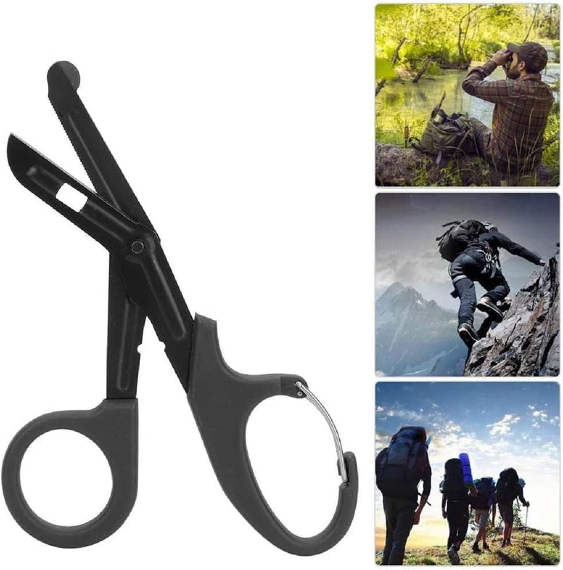 INSGB - Titanium Bandage Shears Scissors EMT and Medical Scissors, Stealth Black Coated for Nurses, Students, Emergency Room Paramedics - Perfect Nurse Scissors for First Aid, Tough Cuts (Black, 19cm) Large, 7.5 Inches - BeesActive Australia