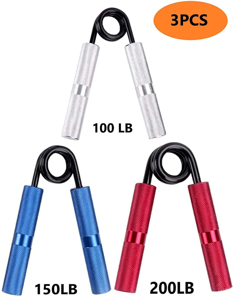 Xzyppci Hand Gripper Set,Heavy Grippers, Grip Strength Trainer 100LB(silvery)+150LB(blue)+200LB(red) - BeesActive Australia